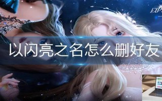 以闪亮之名怎么删好友
